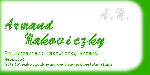 armand makoviczky business card